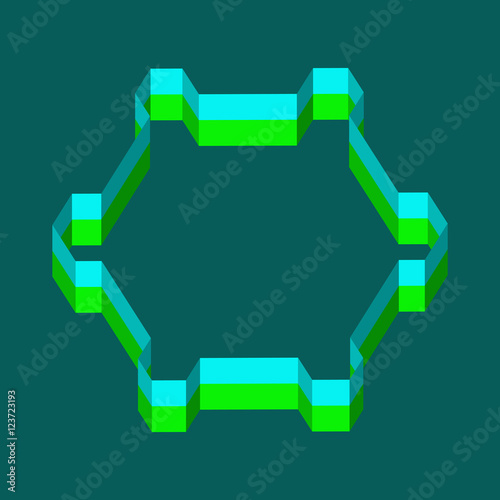 Vector illustration of 3d logo design. Abstract background.