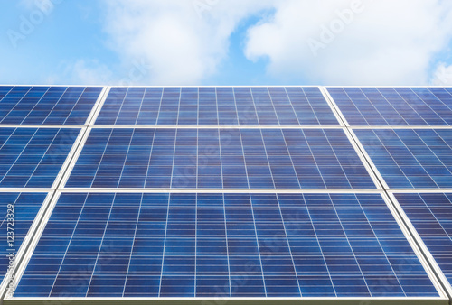 photovoltaics  solar panels in solar power station  