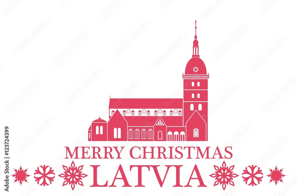 Fototapeta premium Merry Christmas Latvia