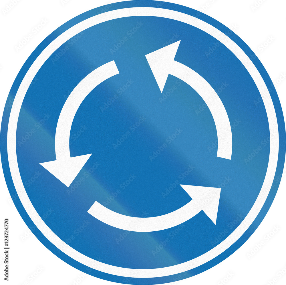 Belgian regulatory road sign - Roundabout