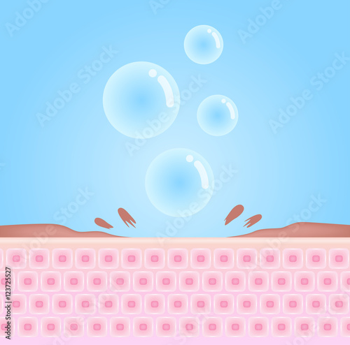 bubble soap cleaning a dead skin off