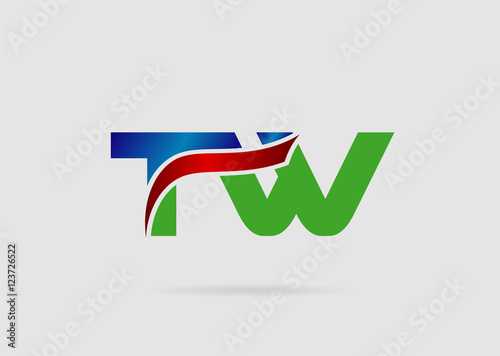 TW company linked letter logo icon
