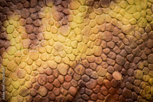 Fototapeta Naklejka Na Ścianę i Meble -  Orange Reptiles Dinosaur Skin texture background