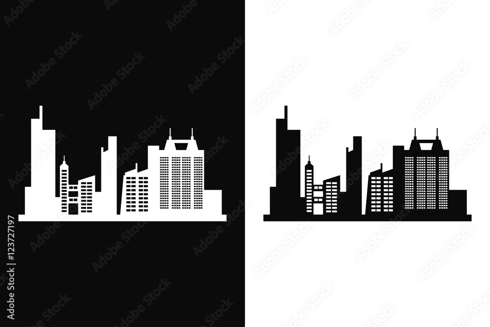 cityscape silhouette icon vector
