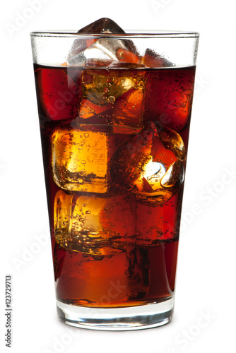 Pint Soda Pop Cola Glass isolated on White background