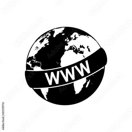Planet sphere icon. Global communication intenet connectivity web and technology theme. Isolated design. Vector illustration