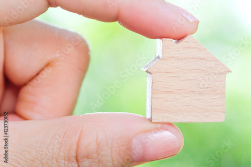 hand holding icon house, concept image of make your house