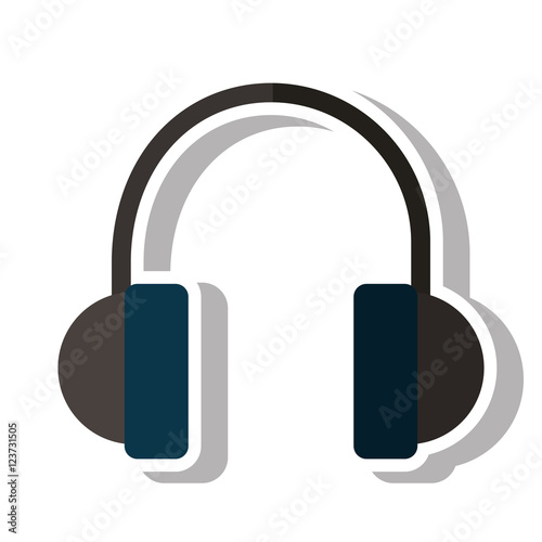 Headphone device icon. Music sound audio stereo and technology theme. Isolated design. Vector illustration