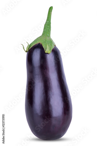 large eggplant on a white background closeup
