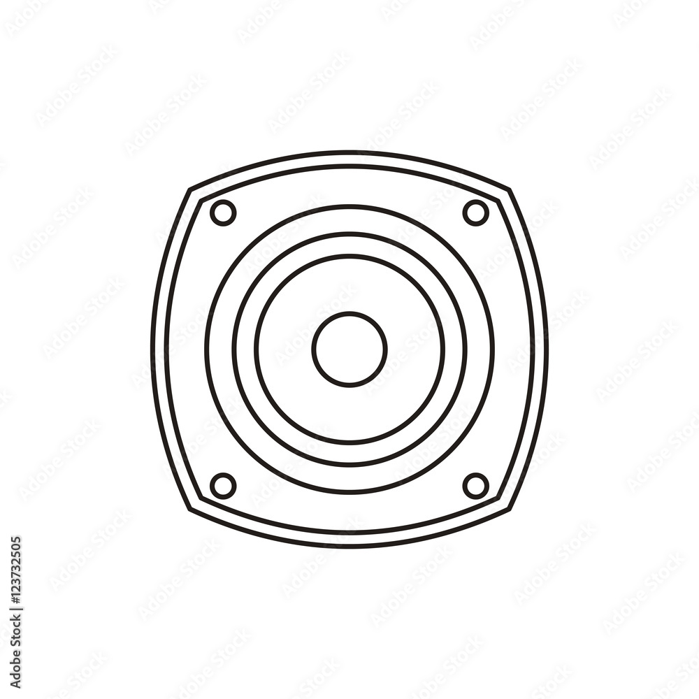 Speaker device icon. Music sound musical technology communication and media theme. Isolated design. Vector illustration Speaker device icon. Music sound musical technology communication and media theme. Isolated design. Vector illustration