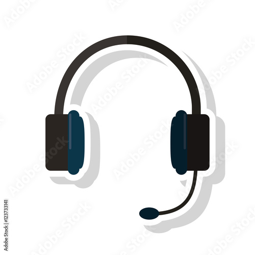 Headphone device icon. Music sound audio stereo and technology theme. Isolated design. Vector illustration