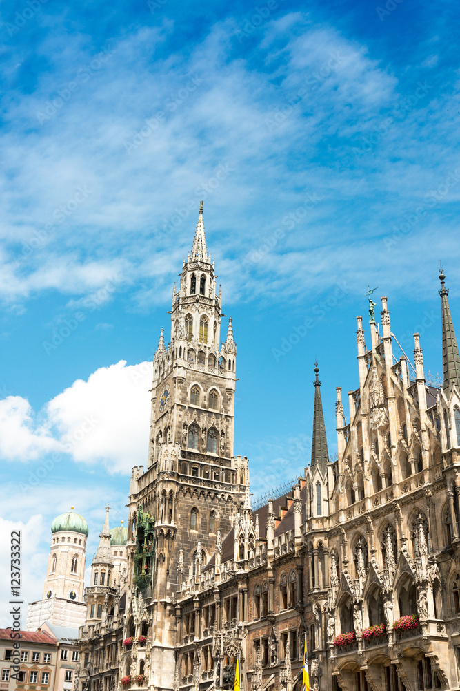 Traditional street view of old buildings in Munich, Bavaria, Ger Traditional street view of old buildings in Munich, Bavaria, Ger