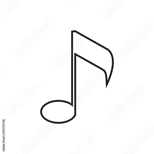 Music note icon. Sound melody pentagram and musical theme. Isolated design. Vector illustration