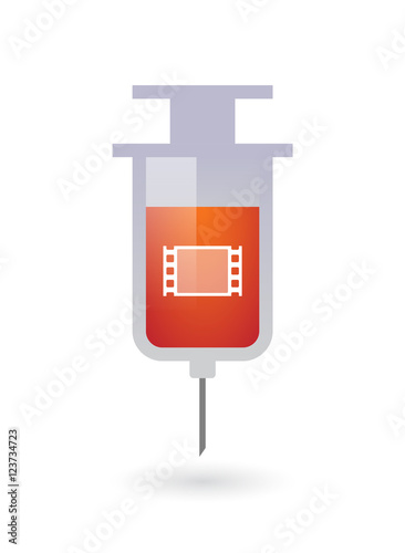 Isolated  syringe with a film photogram