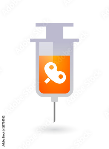 Isolated  syringe with a toy crank