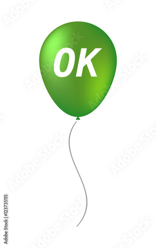 Isolated balloon with    the text OK