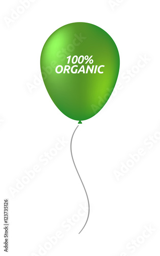 Isolated balloon with    the text 100% ORGANIC