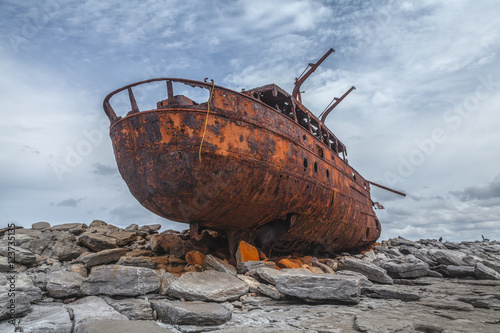 Rusting shipwreck photo