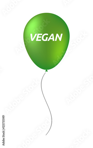 Isolated balloon with    the text VEGAN