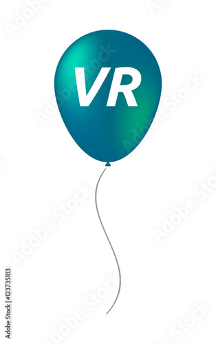Isolated balloon with    the virtual reality acronym VR