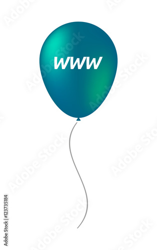 Isolated balloon with    the text WWW