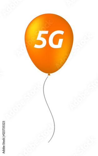 Isolated balloon with    the text 5G