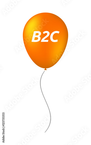 Isolated balloon with    the text B2C