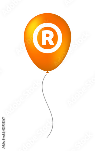 Isolated balloon with    the registered trademark symbol