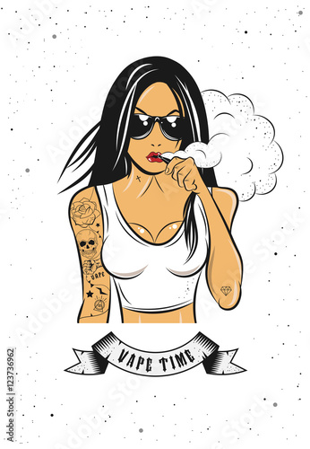 Vaper Girl. Poster For Vape Shop