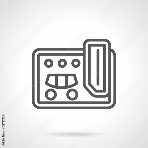 Guitar processor simple line vector icon