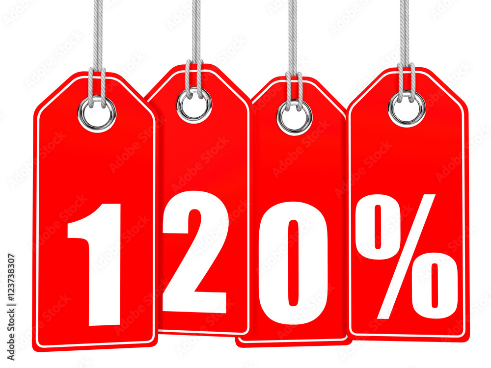 Discount 120 percent off. 3D illustration. Discount 120 percent off. 3D illustration.
