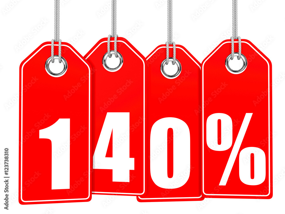 Discount 140 percent off. 3D illustration. Discount 140 percent off. 3D illustration.