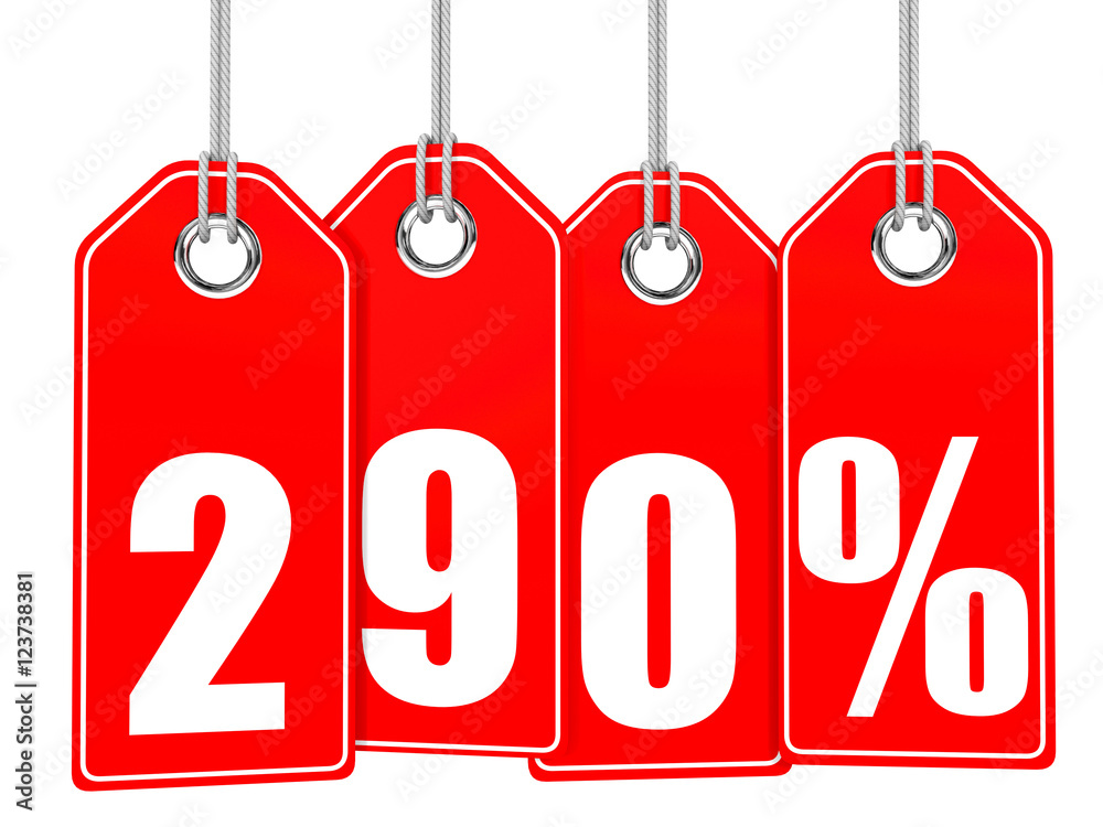 Discount 290 percent off. 3D illustration. Discount 290 percent off. 3D illustration.