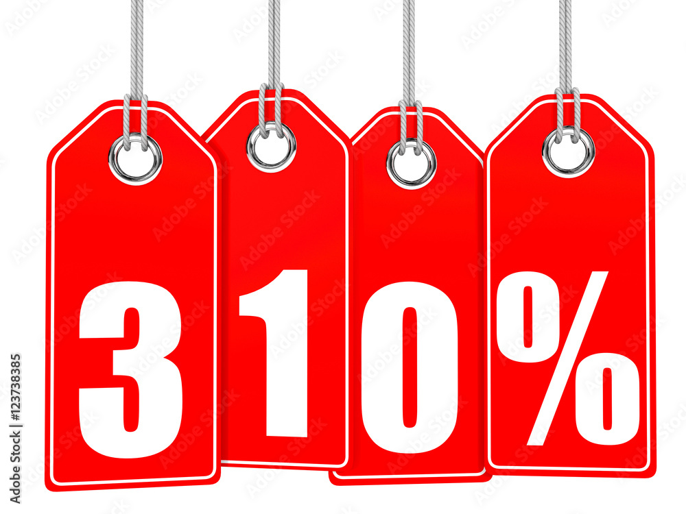 Discount 310 percent off. 3D illustration. Discount 310 percent off. 3D illustration.