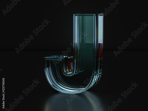 Glass letter J photo