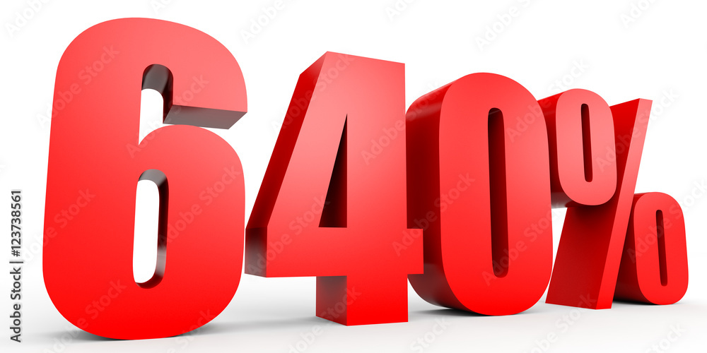 Discount 640 percent off. 3D illustration. Discount 640 percent off. 3D illustration.