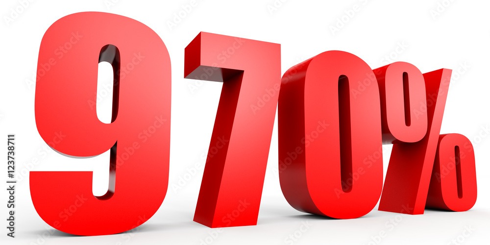 Discount 970 percent off. 3D illustration. Discount 970 percent off. 3D illustration.