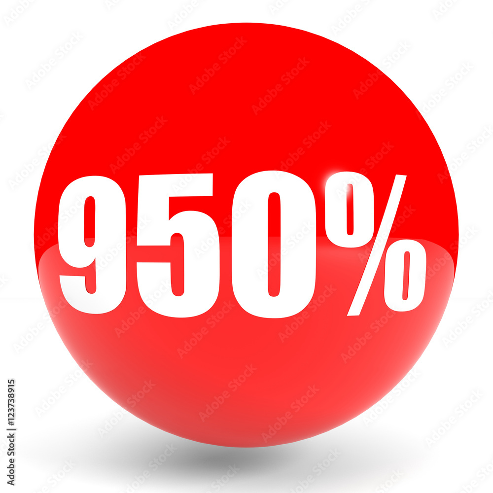 Discount 950 percent off. 3D illustration. Discount 950 percent off. 3D illustration.