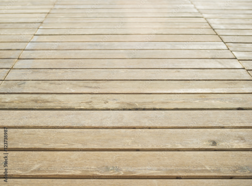 Obraz premium Close up of composite decking. Wood planks. Kiln dried wooden lumber texture background. Timber hardwood wall.