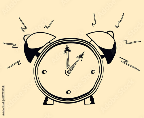 Ringing alarm clock outline