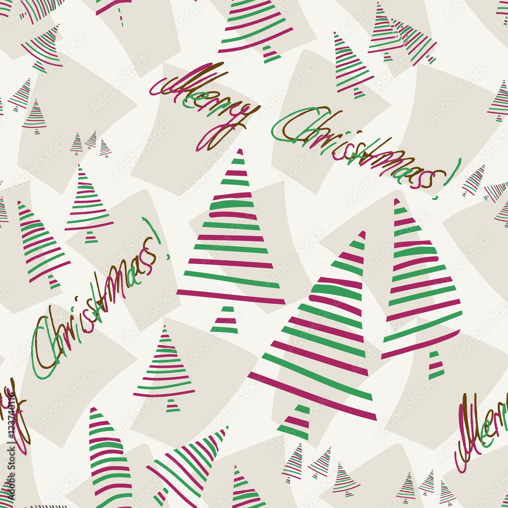 Fototapeta premium Christmas seamless pattern. Vector background