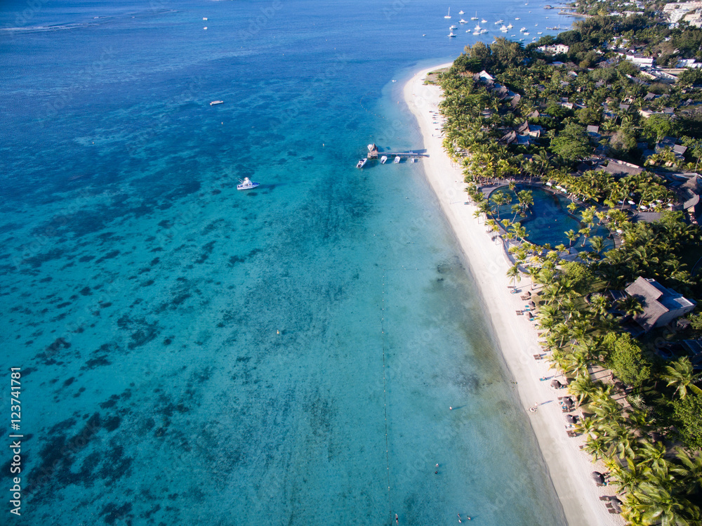 Aerial View: Trou aux Biches Beach, Mauritius