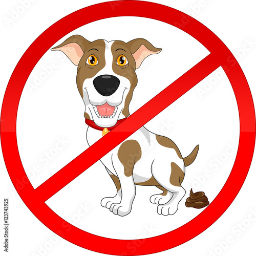 No dog pooping sign