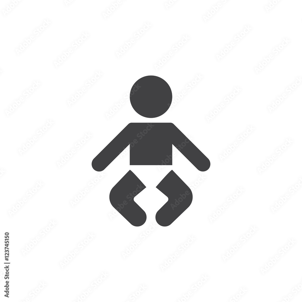 Baby icon vector, solid logo illustration, pictogram isolated on white Baby icon vector, solid logo illustration, pictogram isolated on white