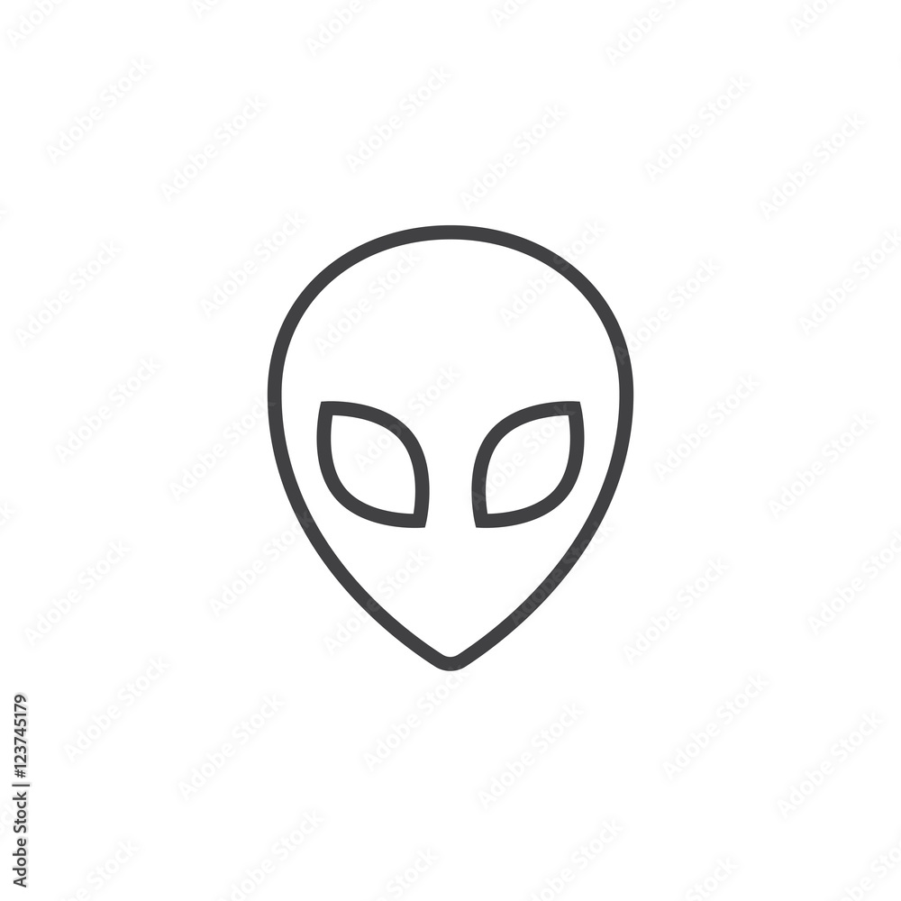 Alien line icon, outline vector logo illustration, linear pictogram isolated on white Alien line icon, outline vector logo illustration, linear pictogram isolated on white