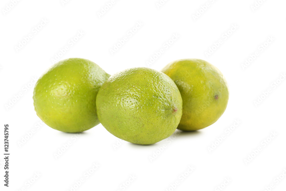 Lime fruits isolated on a white background Lime fruits isolated on a white background