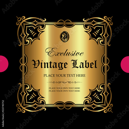 Luxury ornamental label in gold