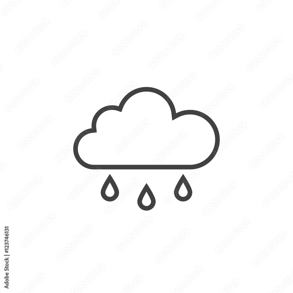 cloud rain line icon, outline vector logo illustration, linear pictogram isolated on white cloud rain line icon, outline vector logo illustration, linear pictogram isolated on white