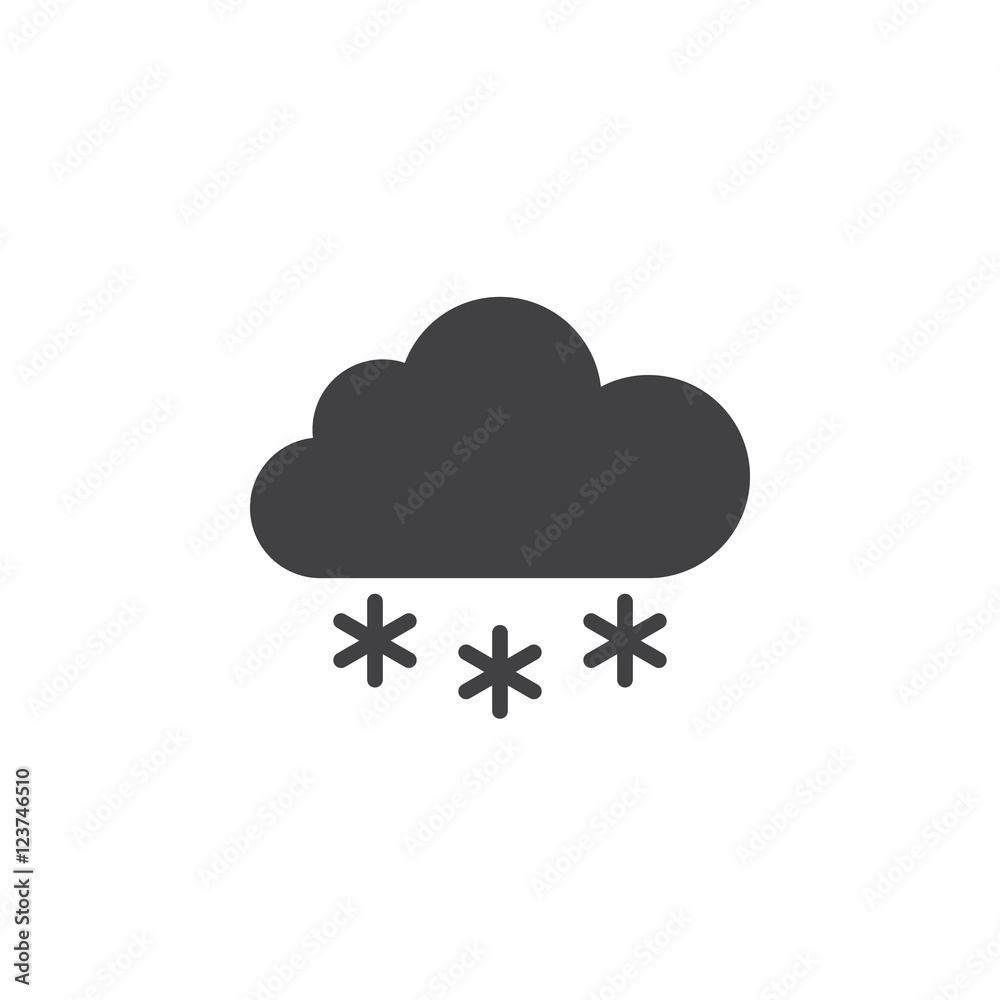 Cloud snow icon vector, solid logo illustration, pictogram isolated on white Cloud snow icon vector, solid logo illustration, pictogram isolated on white
