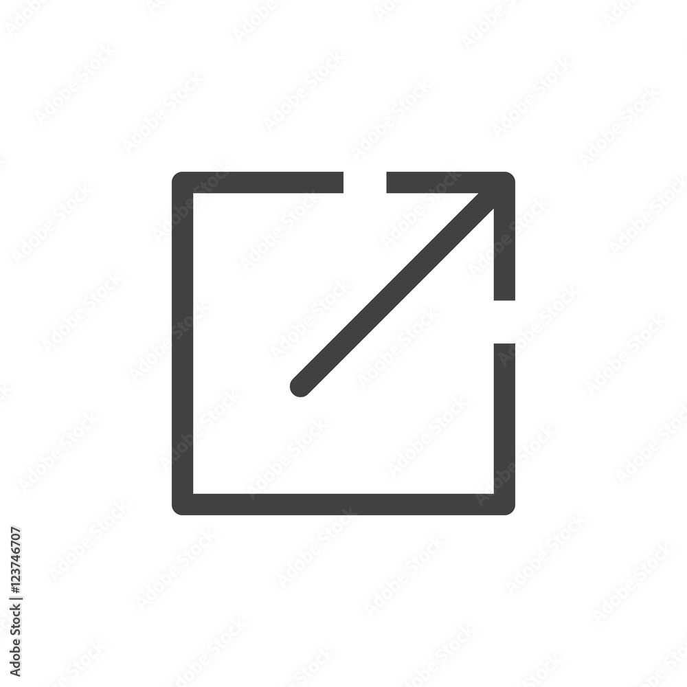 Expand line icon, open outline vector logo illustration, linear pictogram isolated on white Expand line icon, open outline vector logo illustration, linear pictogram isolated on white